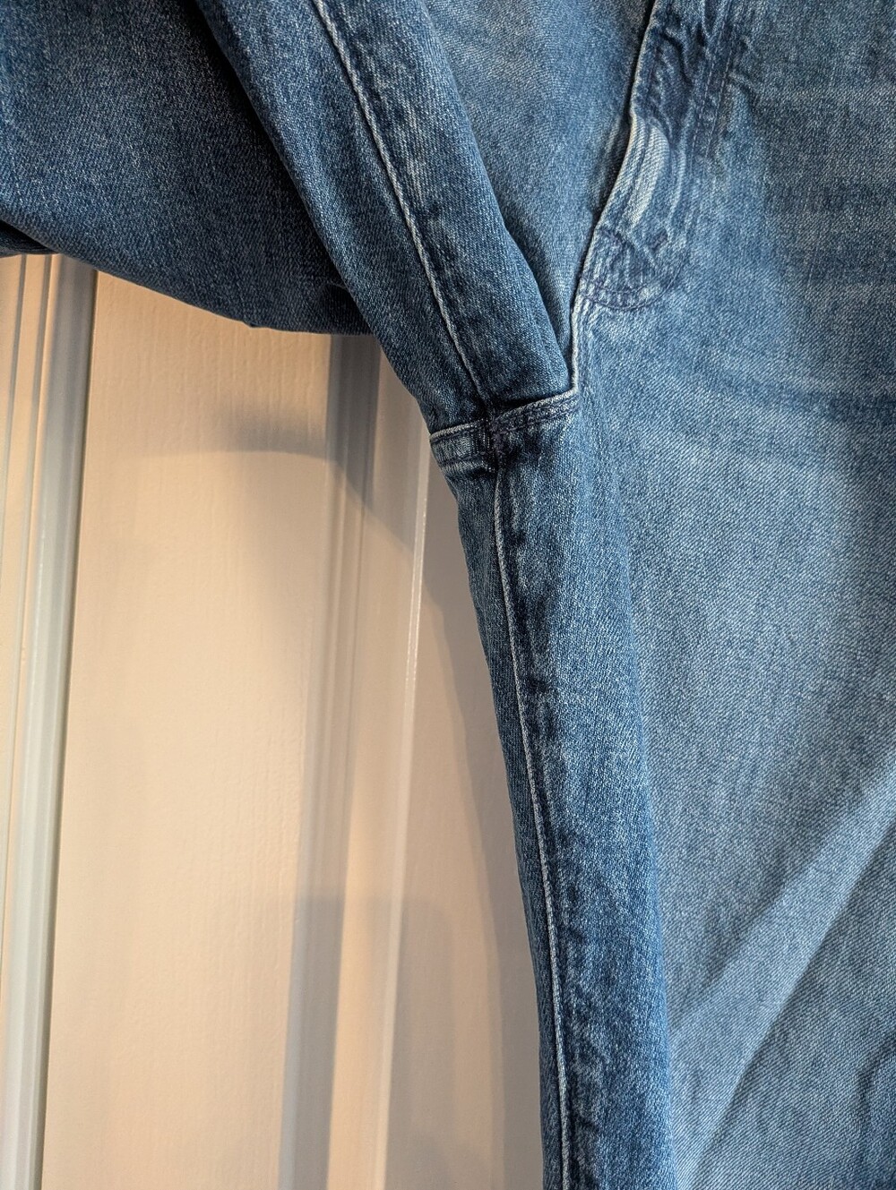 Mother Superior Half Pipe Flood Barrel Leg Jeans Black & Blue Denim Wash Size 31 - Picture 7 of 15